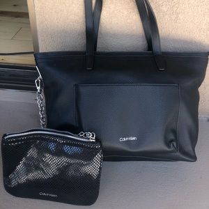 Calvin Klein tote with Coin purse.